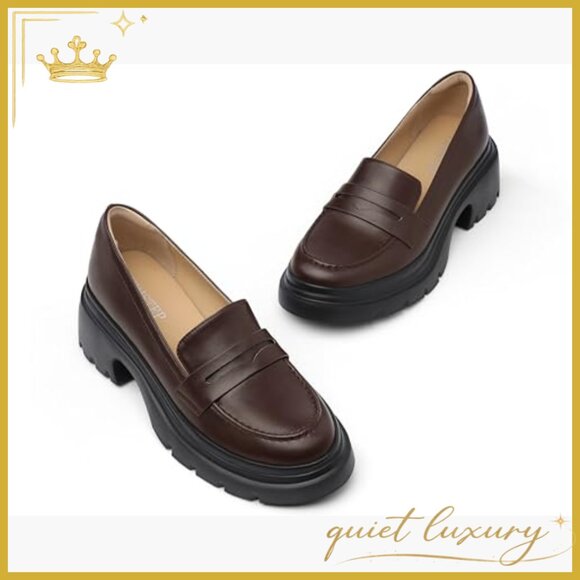 Wholesale Chunky Platform Loafers Womens: Black Platform  Platform Loafers with Chunky Heel, Slip-On Work Shoes for Women